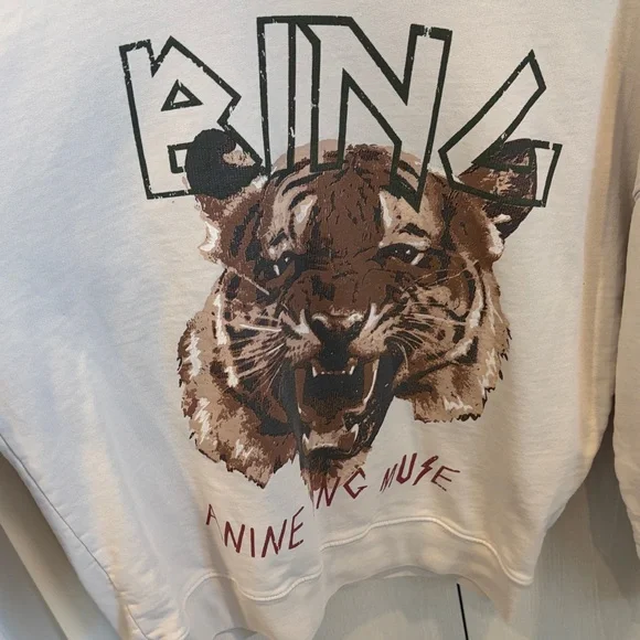 Anine Bing Cream Sweatshirt with Tiger Graphic - Picture 3 of 6